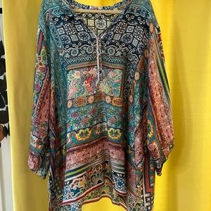 Johnny Was 3x silk pullover blouse